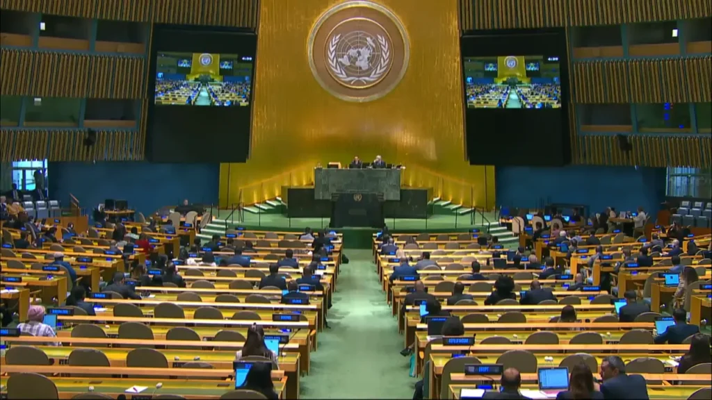 UN General Assembly chamber during the October 2026 Cuba embargo vote.