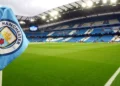 Manchester City corner flag at Etihad Stadium.