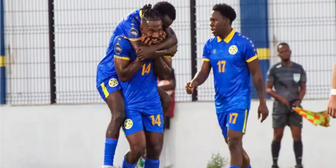 Caniggia Elva celebrating for St Lucia, archival image illustrating St Lucia vs Guadeloupe coverage.