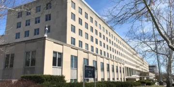 U.S. Department of State headquarters in Washington, DC, responsible for the US travel advisory affecting 11 African countries.